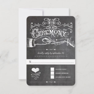 Kreidetafel Süße Herz Initialen Typografie RSVP Karte