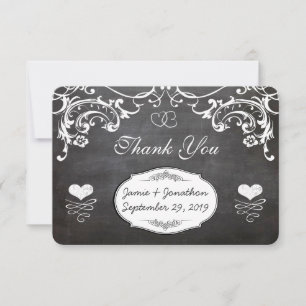 Kreidetafel Süße Herz Initialen Typografie RSVP Karte