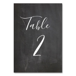 Kreidetafel-Tischnummer. Moderne graue Hochzeit Tischnummer