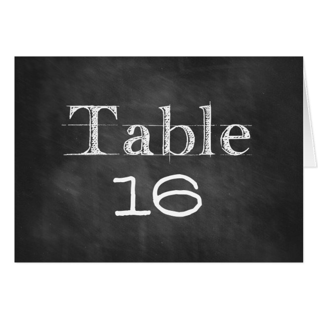 Kreidetafel-Tischnummernkarten (Vorderseite (Horizontal))