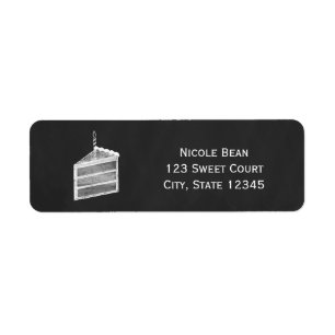 Kreidetafel-Tortenstück-Geburtstags-Adressetikette
