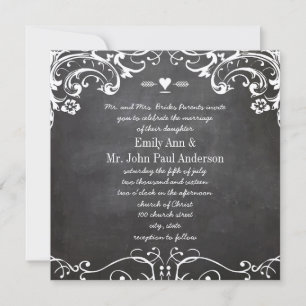 Kreidetafel-Typografie-Hochzeiten Einladung