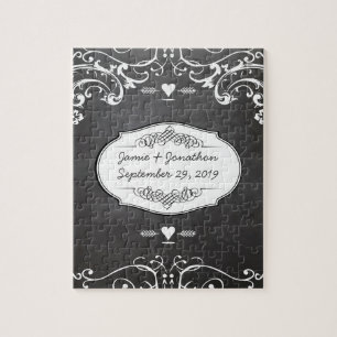 Kreidetafel-Typografie-Hochzeiten Puzzle