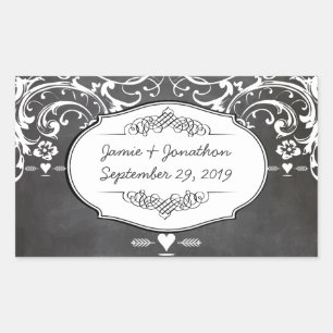Kreidetafel-Typografie-Hochzeiten Rechteckiger Aufkleber