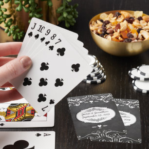 Kreidetafel-Typografie-Hochzeiten Spielkarten