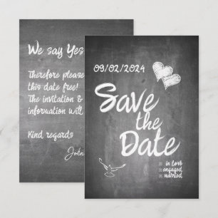 Kreidetafel-Typografie-Hochzeitsankündigung