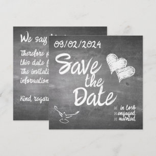 Kreidetafel-Typografie-Hochzeitsankündigung