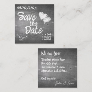 Kreidetafel-Typografie-Hochzeitsankündigung Mitteilungskarte