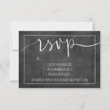 Kreidetafel-Typografie RSVP-Hochzeitsantwortkarten