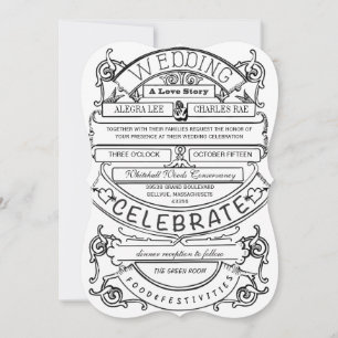 Kreidetafel Vintage Moderne Typografie Hochzeit Einladung