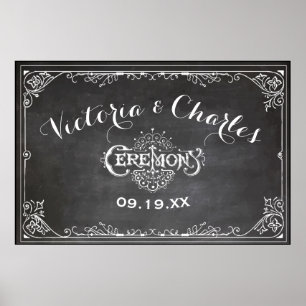 Kreidetafel Vintage-Typografie Hochzeit Poster