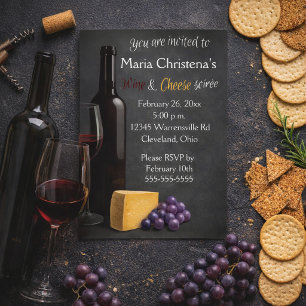 Kreidetafel Wein- und Käse-Soiree-Einladung Einladung