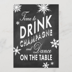 Kreidetafel Zeit zum Champagnertrinken Feiertags-E Einladung