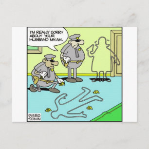Kreideumriss Lustige Polizeigeschenke & Sammlerstü Postkarte