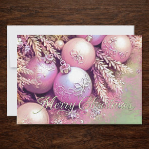 Kreidezeichnung Sanfte Pinktöne Weihnachtsdekorati Karte