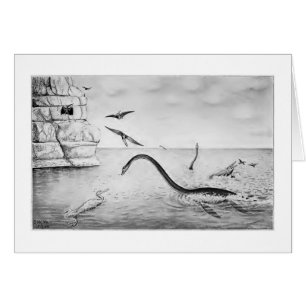 Kreidige Plesiosaur Kunstkarte