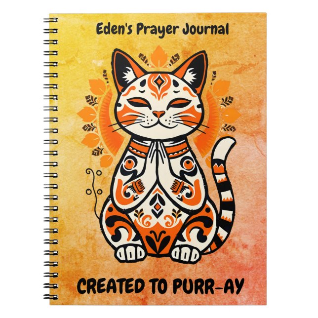 Kreiert nach Purr-ay - Custom Prayer Journal - Cat Notizblock (Vorderseite)
