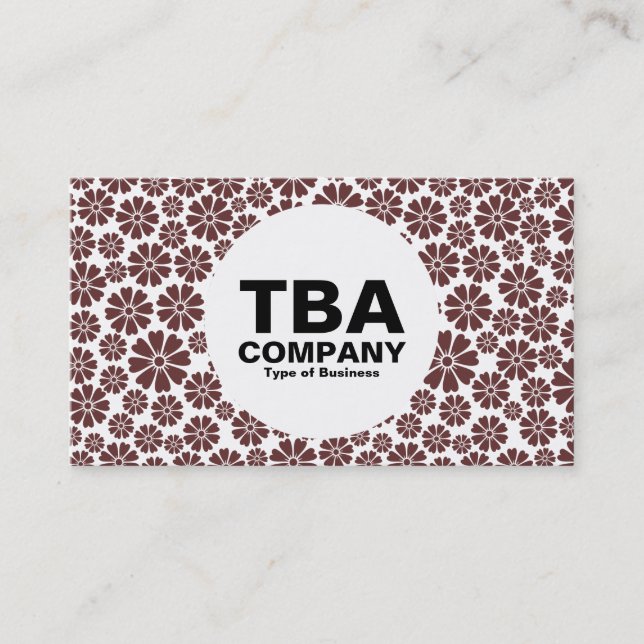 Kreis - 8 Petals - Dunkelbraun auf Weiß Visitenkarte (Vorderseite)