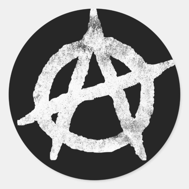 'Kreis a' Anarchiesymbol Runder Aufkleber (Vorderseite)
