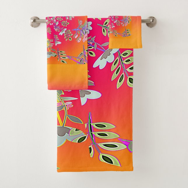 Kreis aus Blumensträußen Badhandtuch Set (Insitu)