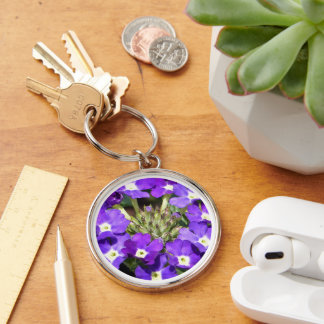 Kreis aus lila Blumen Schlüsselanhänger