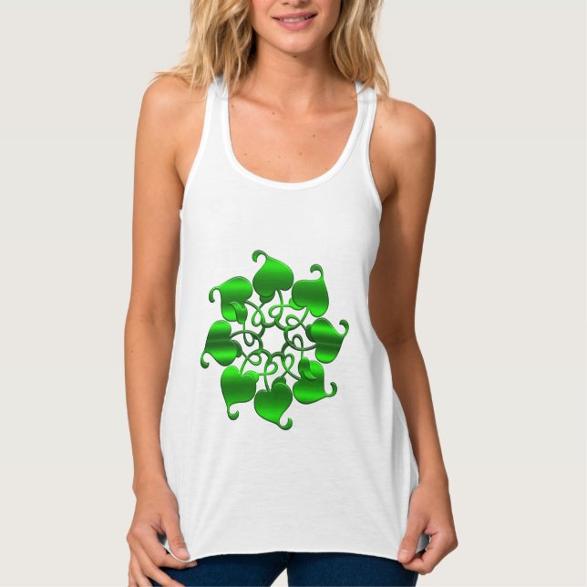 Kreis Blätter grüne Mandala Tank Top (Vorderseite)
