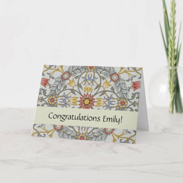 KREIS-Blumen-Illustration Williams Morris Blumen Karte (Vorderseite)