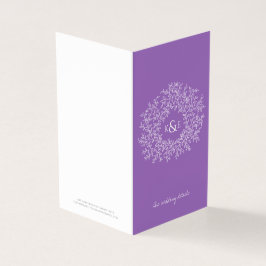 Kreis der Blätter lila Hochzeitskarte und Einzelhe