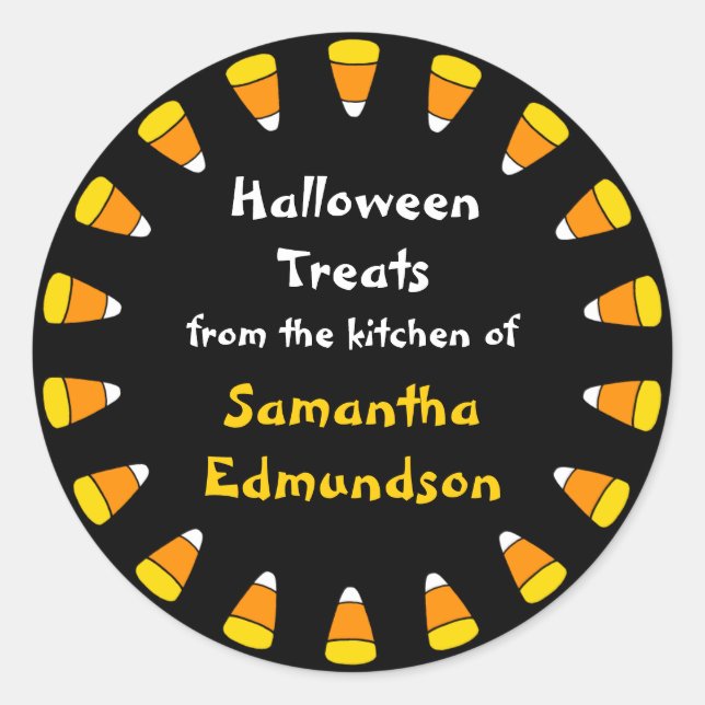 Kreis der Candy Corn Kitchen Sticker (Vorderseite)