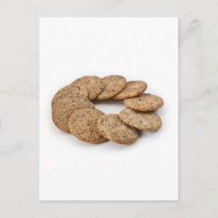 Kreis der Cookies auf weißem Hintergrund Postkarte