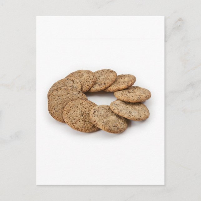 Kreis der Cookies auf weißem Hintergrund Postkarte (Vorderseite)
