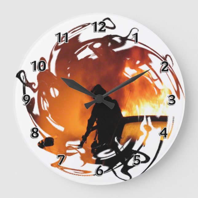 Kreis der Flammen Große Wanduhr (Vorderseite)