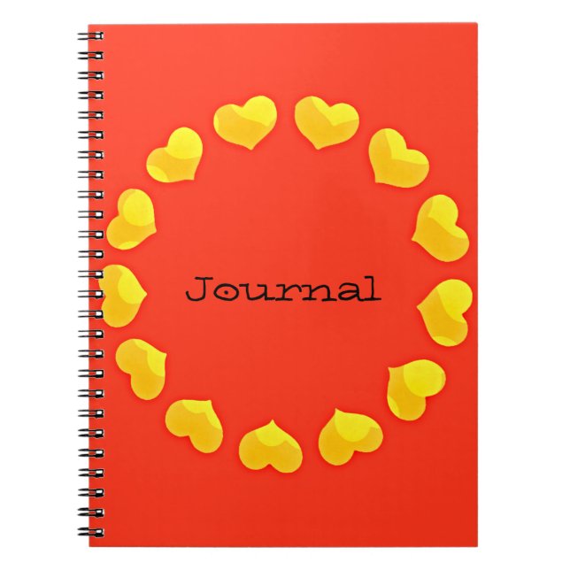 Kreis der Herzen Orange Yellow Journal-Notebook Notizblock (Vorderseite)