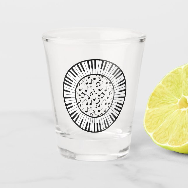 Kreis der Klaviertasten Schnapsglas (Vorderseite)