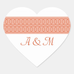 Kreis der Liebe Monogramm Herzkleber Herz-Aufkleber