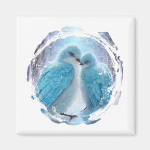 *~* Kreis der Liebesvögel AP54 Art Winter Magnet