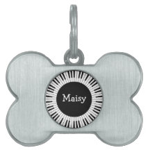 Kreis der Piano Keys Design Pet Tag