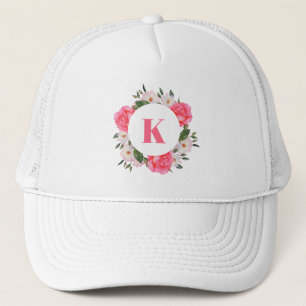 Kreis der rosa und weißen Rosen Truckerkappe