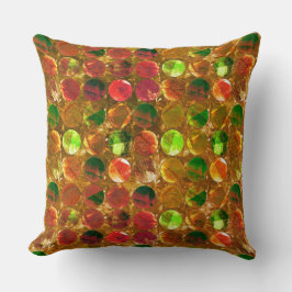 Kreis der Textur auf rauer Orange Kissen