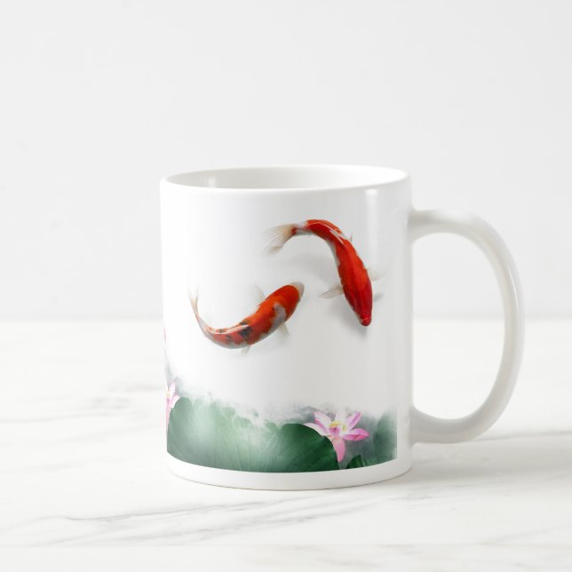 Kreis des Leben-orientalischen Zens Feng Shui Koi Tasse (Rechts)