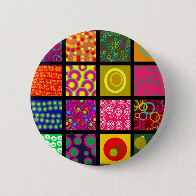 Kreis-Fliesen-Tapete Button (Vorderseite)
