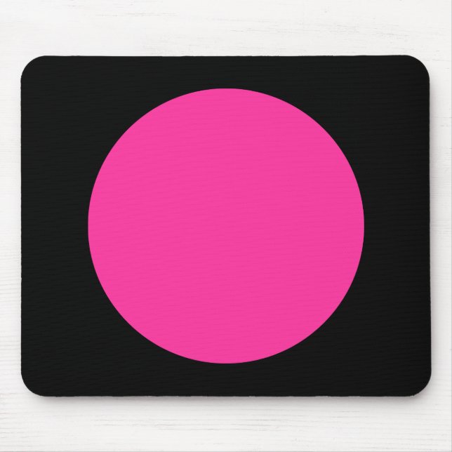 Kreis - Heiß rosa und schwarz Mousepad (Vorne)