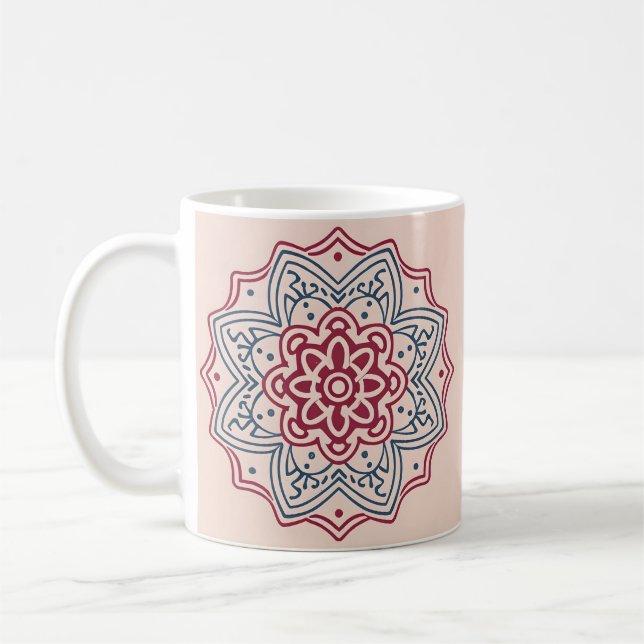 Kreis in Mosaik. Mandala Kaffeetasse (Links)