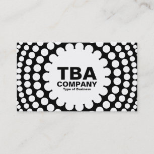Kreis - Konzentrische Punkte - weiß auf schwarz Visitenkarte