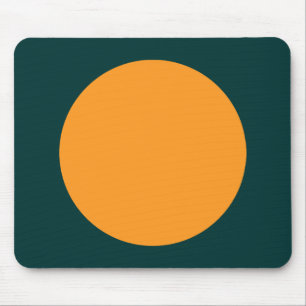 Kreis - Licht Orange mit dunkelgrün Mousepad