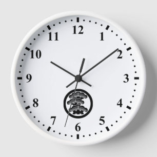 Kreis mit linker dreistufiger Kiefer Uhr