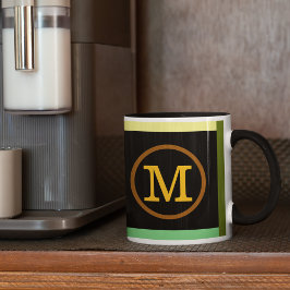 Kreis mit Namen Initial M, cool und modern schwarz Tasse
