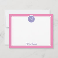 Kreis-Monogramm-Initial Preppy Pink Lila