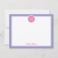 Kreis-Monogramm-Initial Preppy Pink Lila