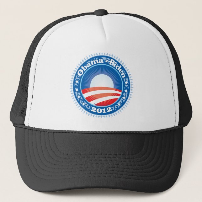 Kreis Obama Biden 2012 Truckerkappe (Vorderseite)